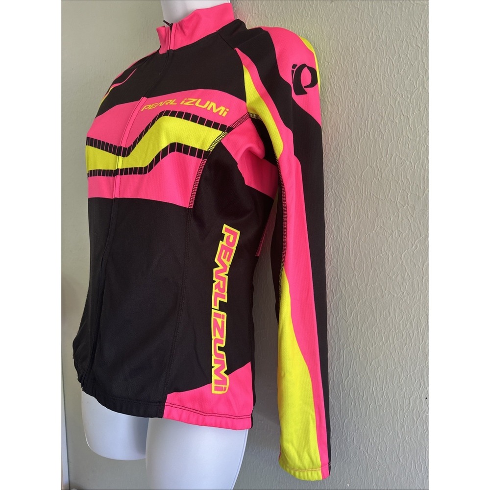 PEARL IZUMI Elite Thermal Cycling Biking Top Hot Pink Full Zip Long Sleeve Wm S - Picture 4 of 8